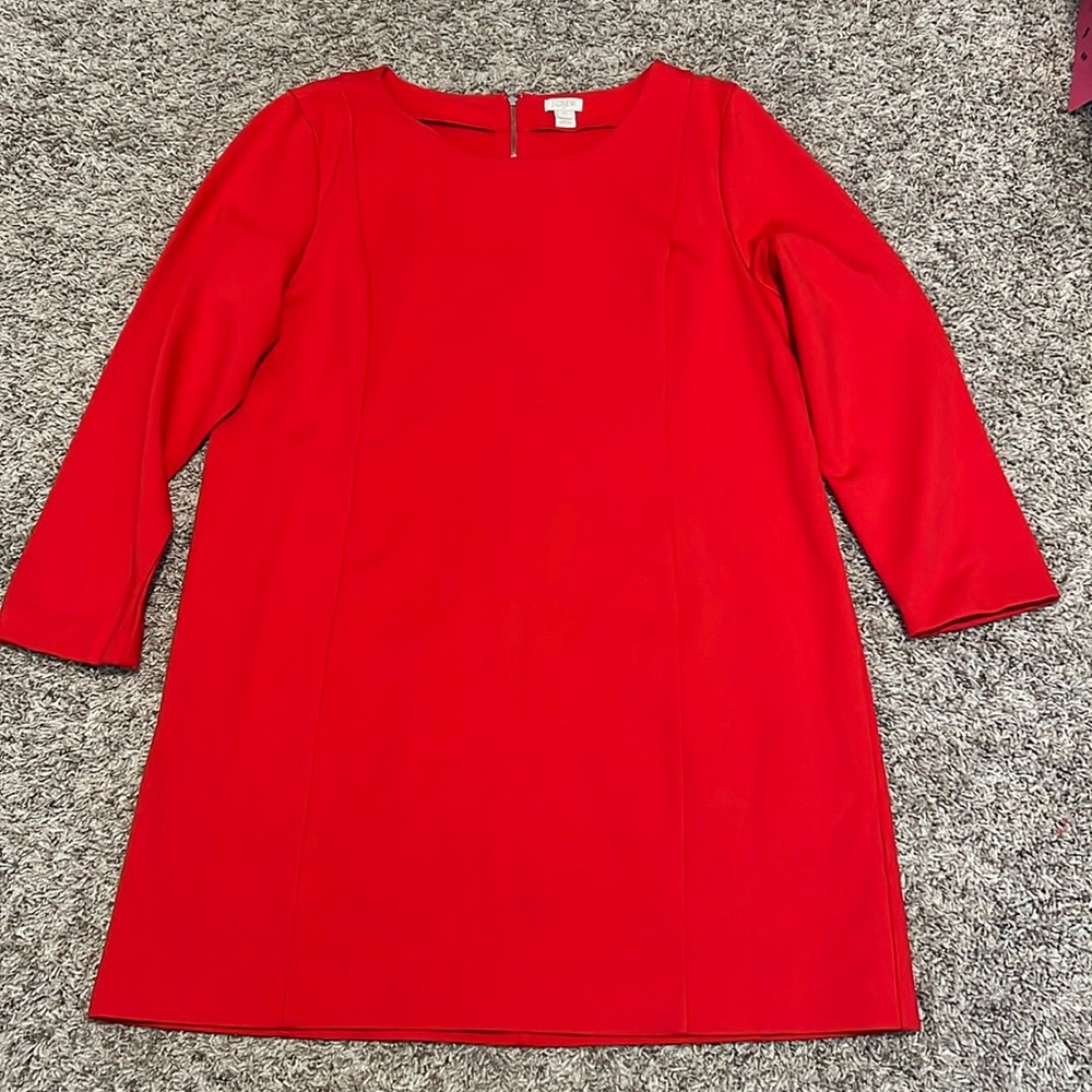True red J Crew  long sleeve dress